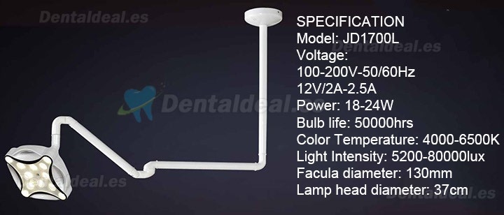 Micare JD1700L Plafond monté Lampe chirurgicale dentaire Led Sans ombre